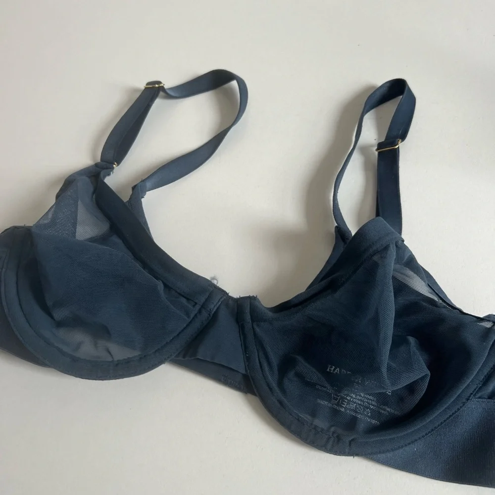 Harper Wilde luxe sheer bra, underwire, navy, size 32B - Picture 3 of 9